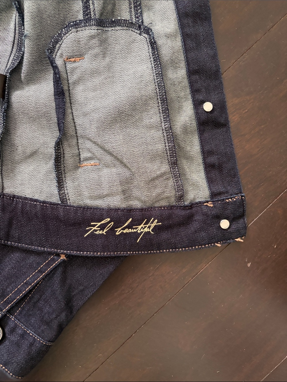 White House Black Market Dark Blue Denim Jacket - Picture 3 of 5